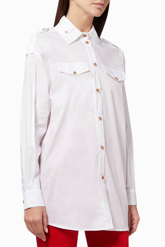 

Safari Shirt in Cotton, White