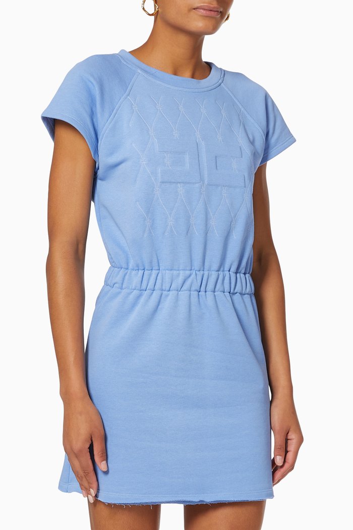 

Mini Dress in Cotton-blend Fleece, Blue