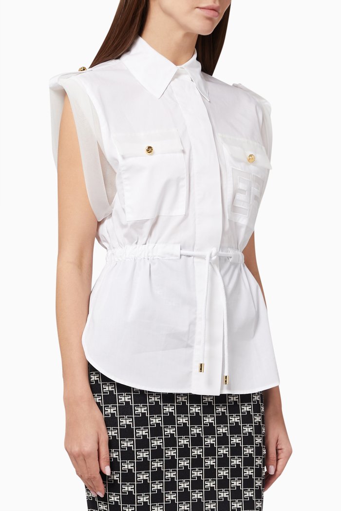 

Embroidered Logo Shirt in Cotton, White
