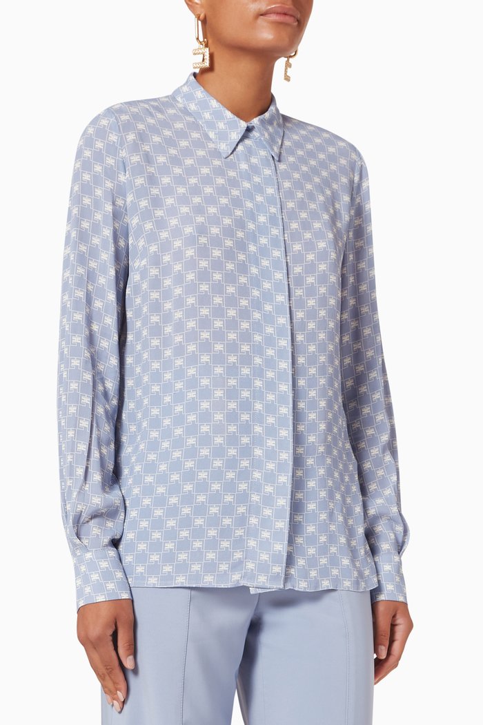 

Printed Blouse in Georgette, Purple