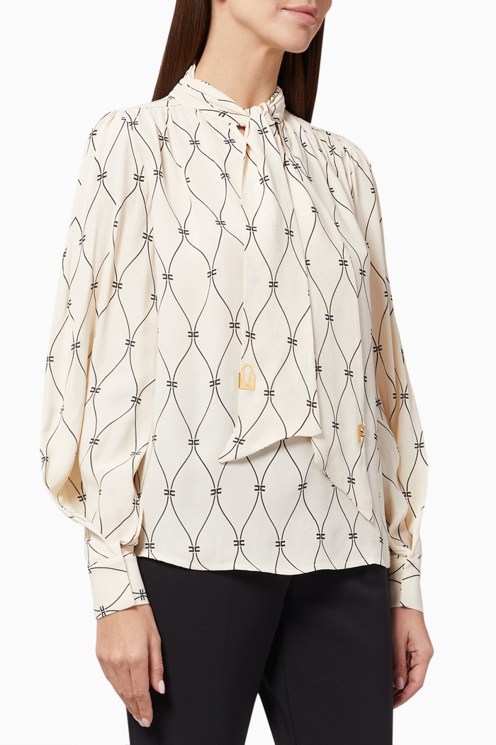 

Printed Blouse in Georgette, Neutral