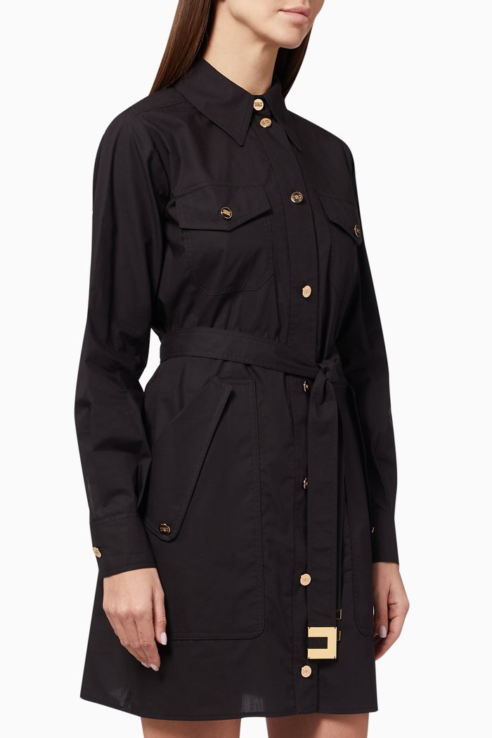 

Shirt Dress in Cotton, Black