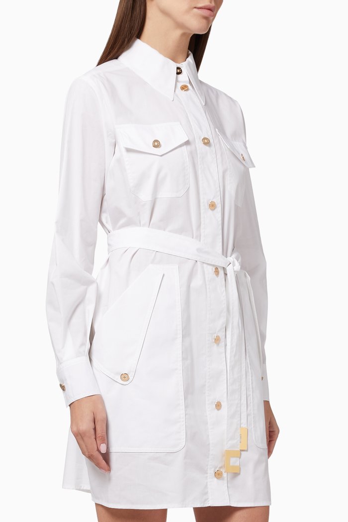 

Shirt Dress in Cotton, White