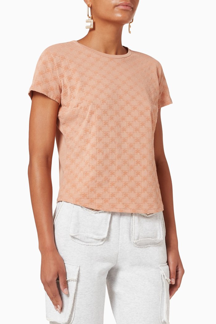

Flocked Logo T-shirt in Cotton Jersey, Pink
