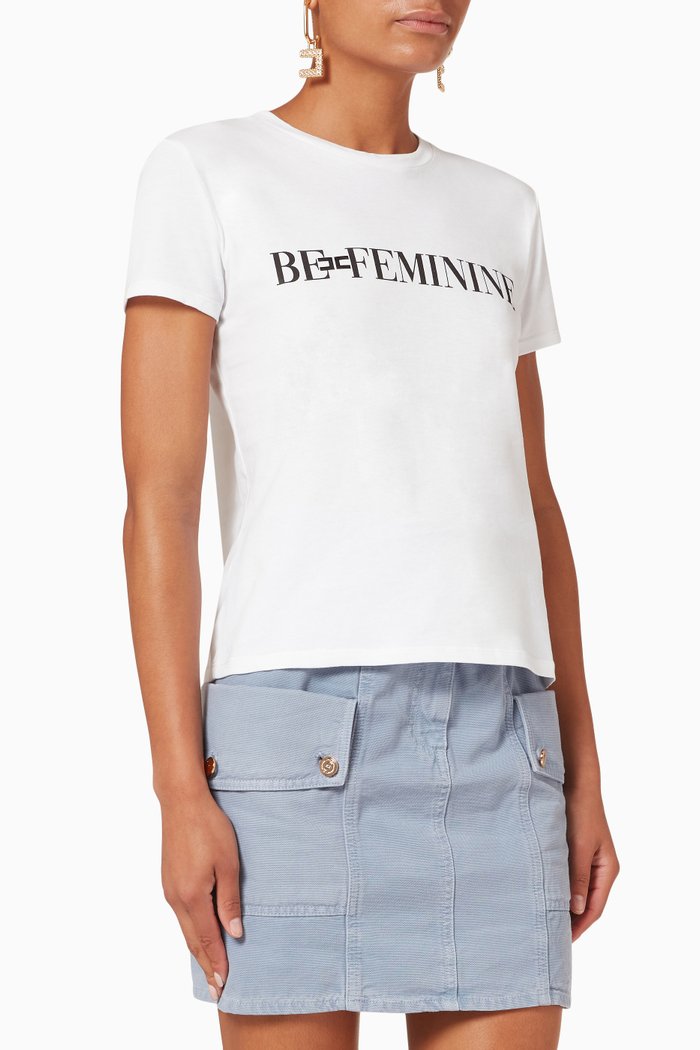 

"Be Feminine" T-shirt in Cotton Jersey, Neutral