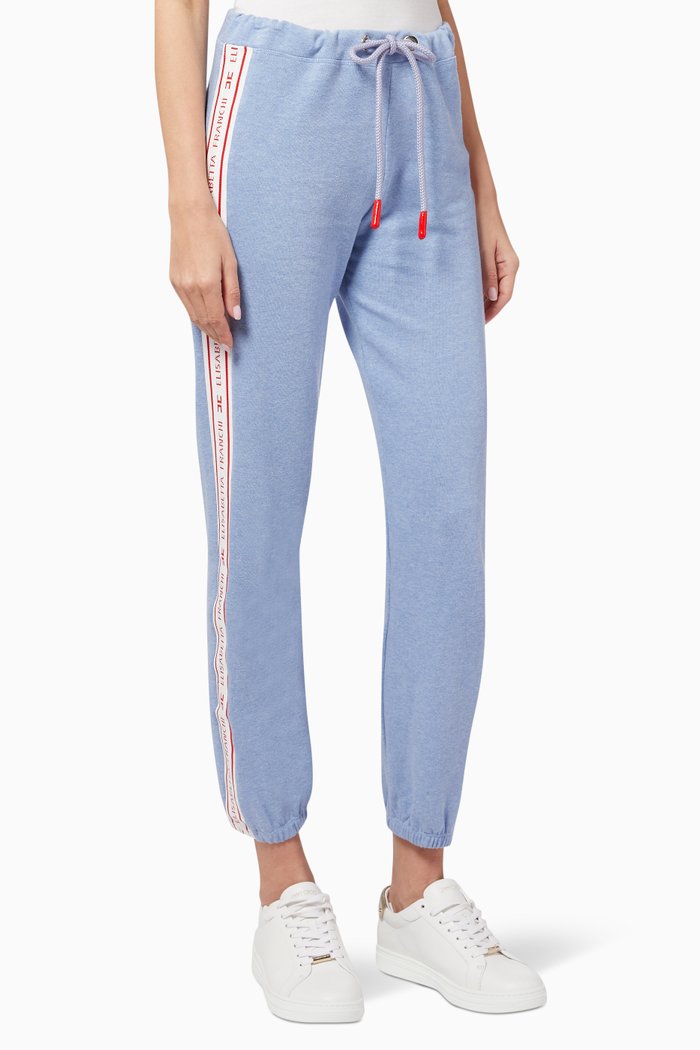 Logo Tape Sweatpants in Cotton, Purple