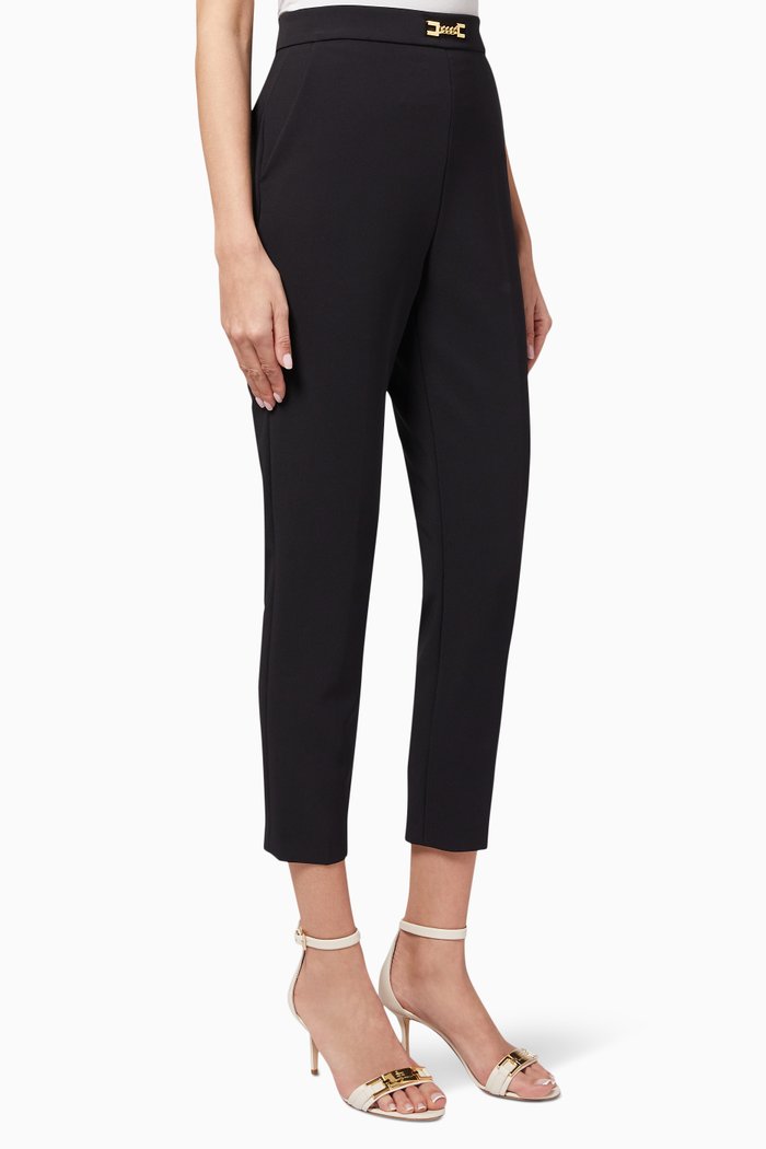 

Cigarette Pants in Stretch Crêpe, Black