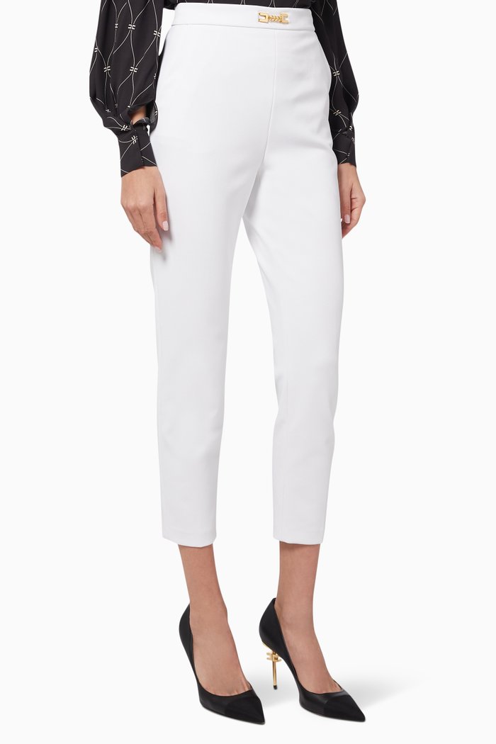 

Cigarette Pants in Stretch Crêpe, White