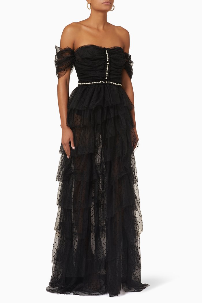 

Bustier Gown in Tulle, Black