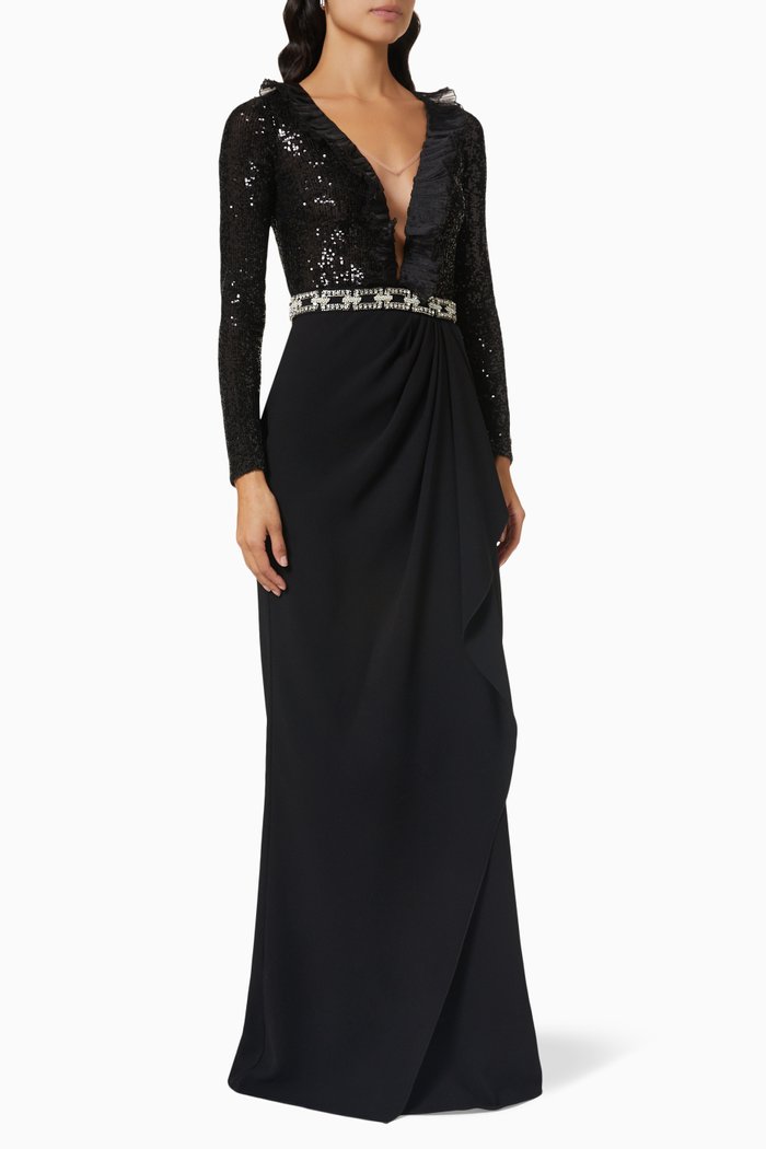 

Embroidered Gown, Black
