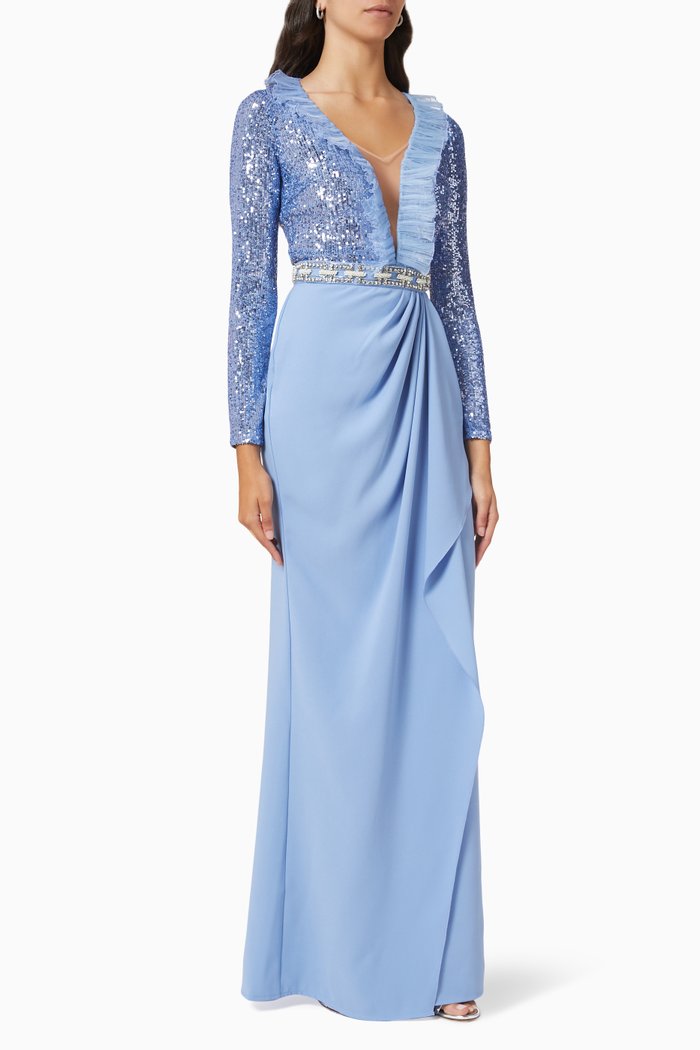 

Embroidered Gown, Blue