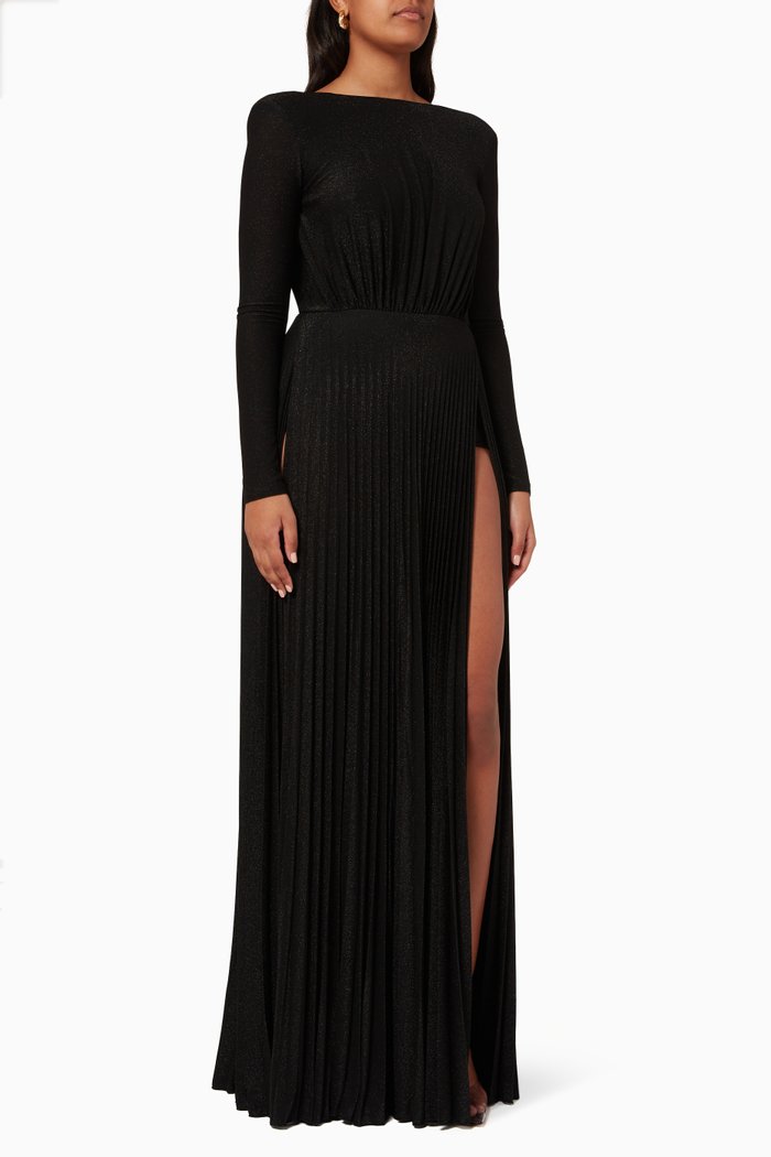 

Red Carpet Padlock Charm Dress in Viscose-blend Knit, Black