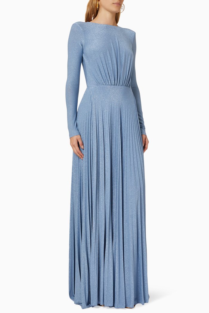 

Red Carpet Padlock Charm Dress in Viscose-blend Knit, Blue