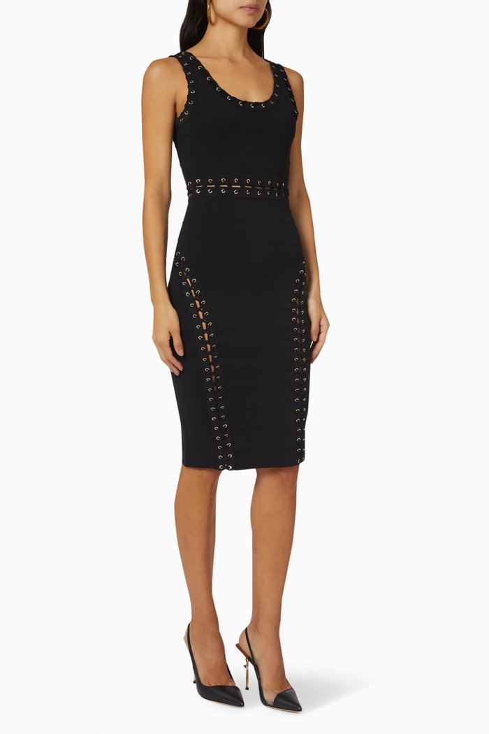 

Midi Dress in Viscose Knit, Black