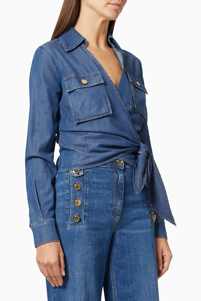 

Crossover Shirt in Denim, Blue