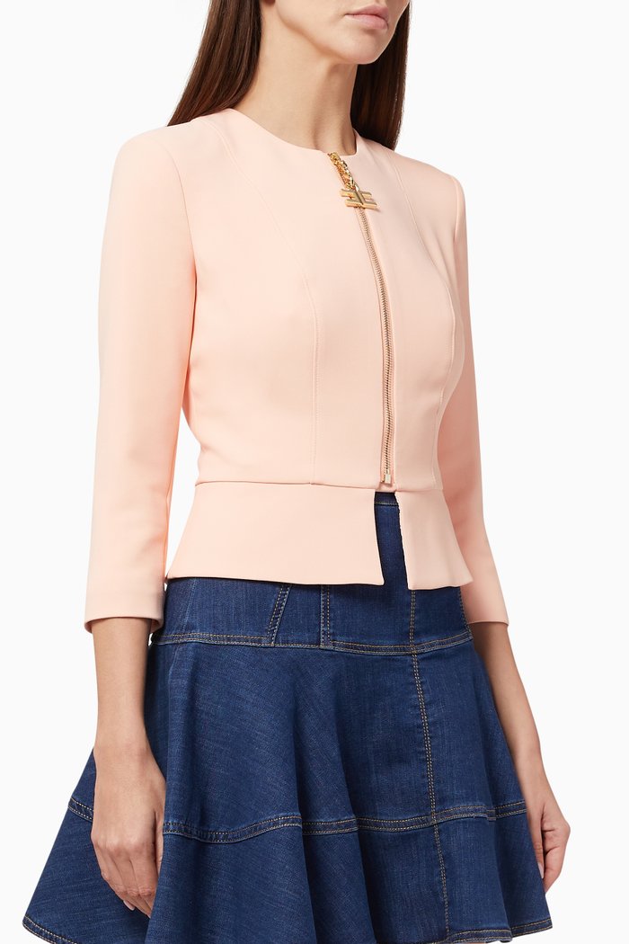 

Cropped Jacket in Stretch Crêpe, Pink