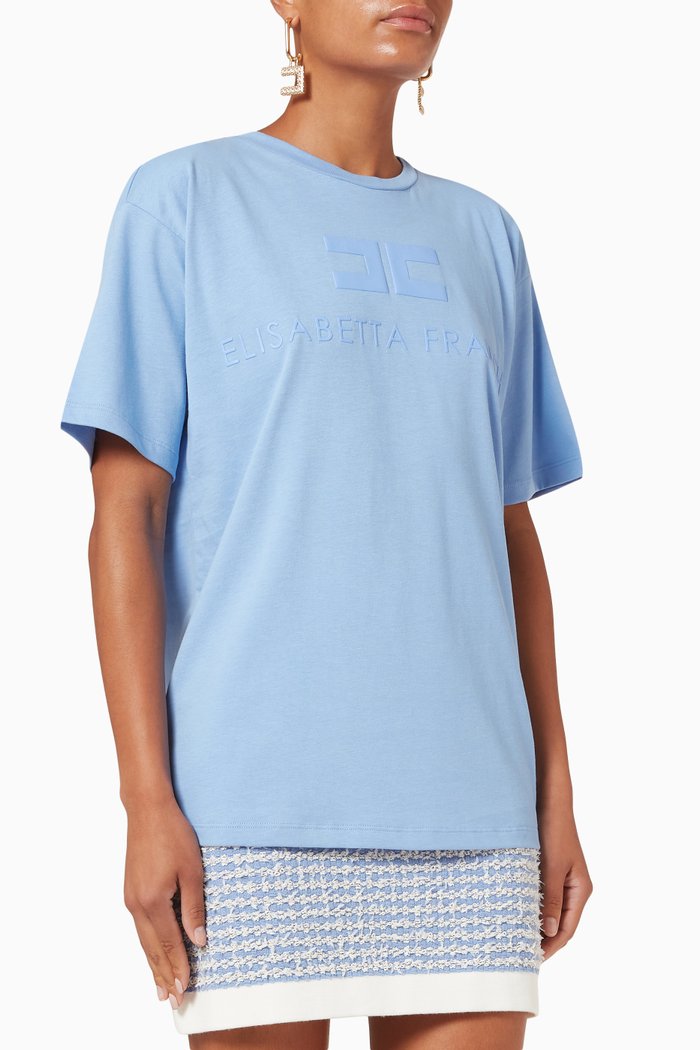 

Oversized T-shirt in Cotton Jersey, Blue