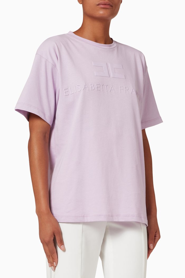 

Oversized T-shirt in Cotton Jersey, Purple
