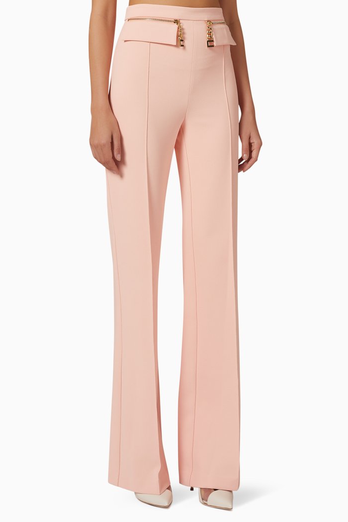 

Logo Chain Pants in Stretch Crêpe, Pink