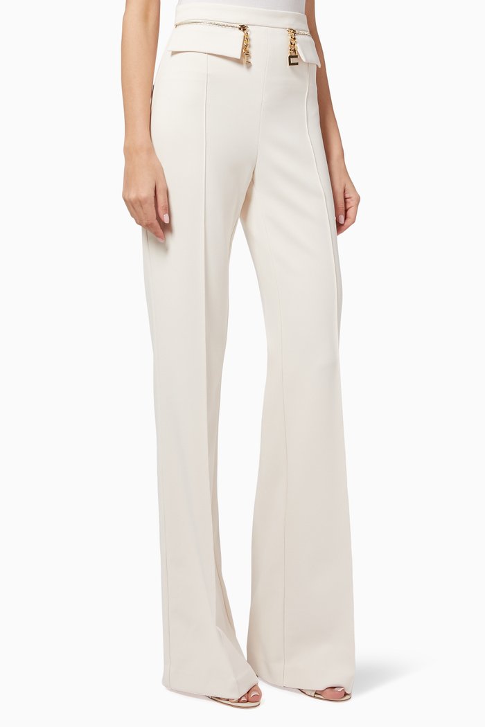 

High-waist Pants in Stretch Crêpe, Neutral