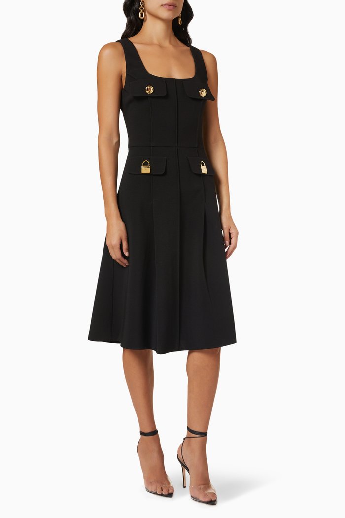 

Sleeveless Midi Dress, Black