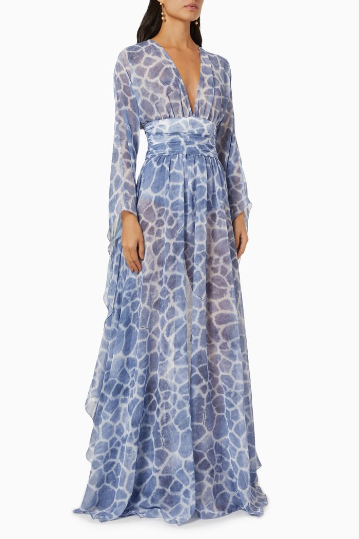 

Giraffe Print Kaftan Dress, Blue