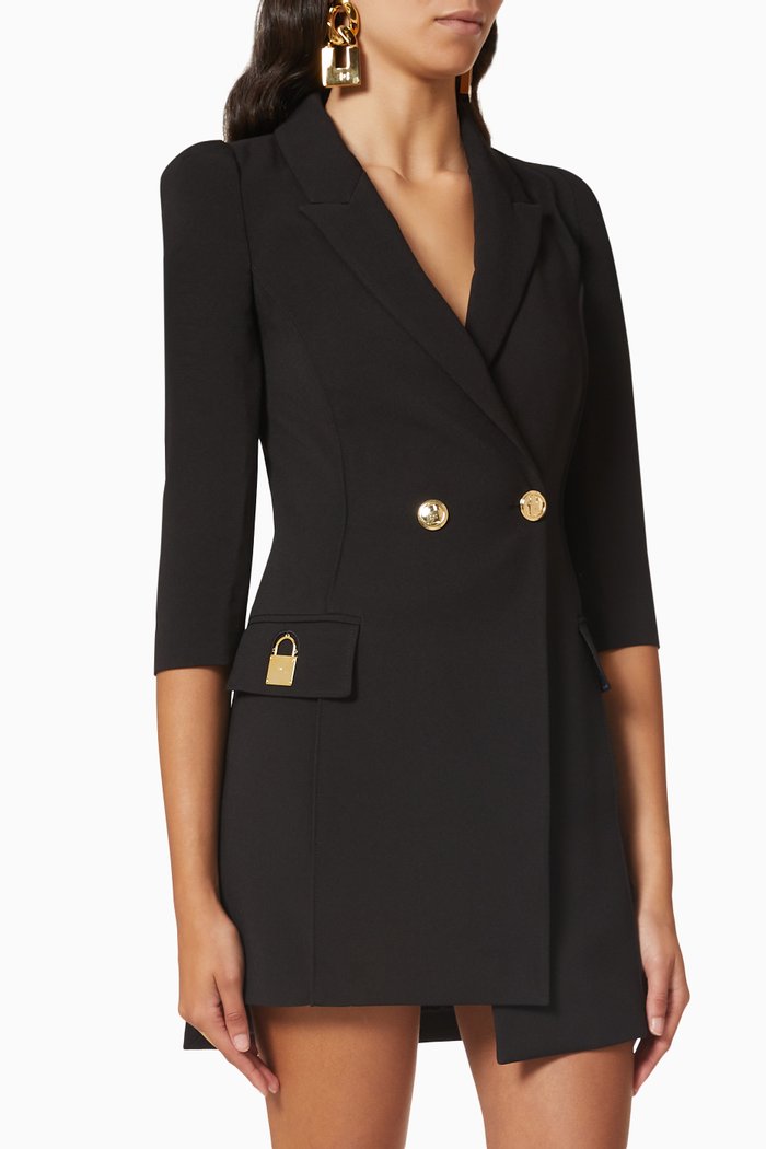 

Asymmetrical Coat Dress, Black