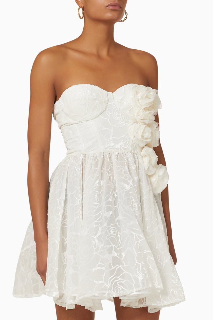 

Burnt Out Roses Dolly Dress, White