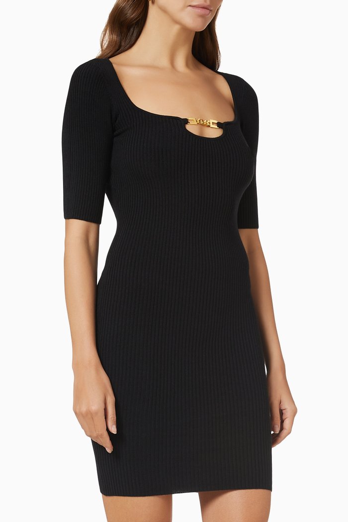 

Knit Mini Dress, Black