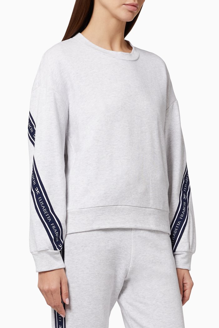 

Logo Tape Sweatshirt in Cotton, Grey