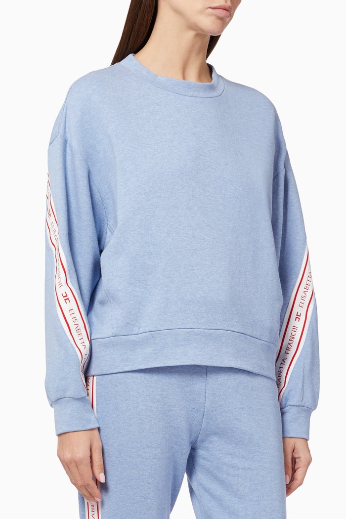 

Logo Tape Sweatshirt in Cotton, Purple