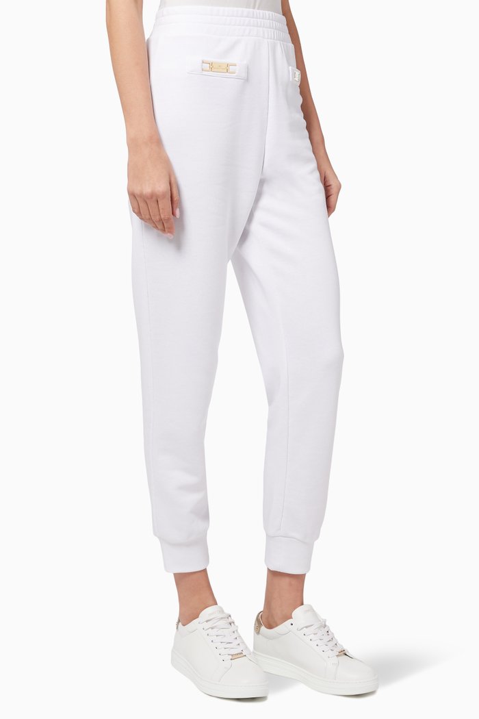 

Logo Plaque Sweatpants in Cotton-blend Fleece, Neutral