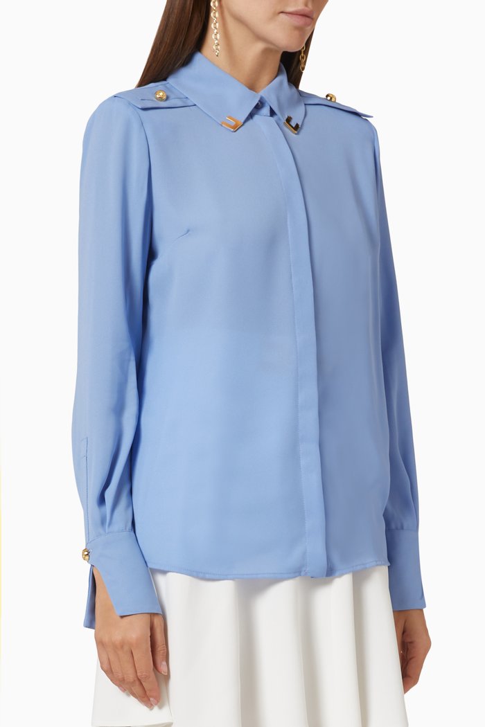 

Logo Collar Long Sleeve Shirt, Purple