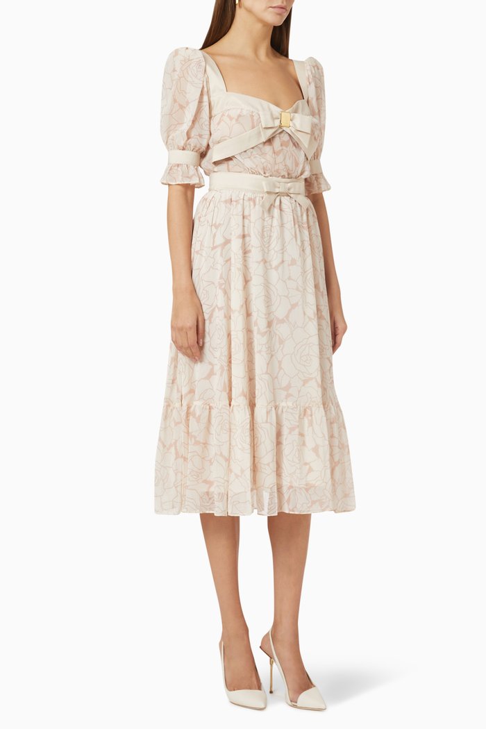 

Rose Print Dress, Neutral