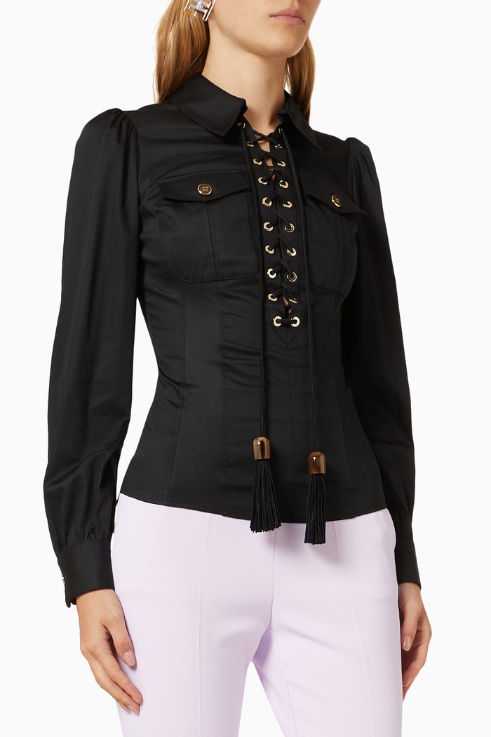 

Lace-up Shirt, Black