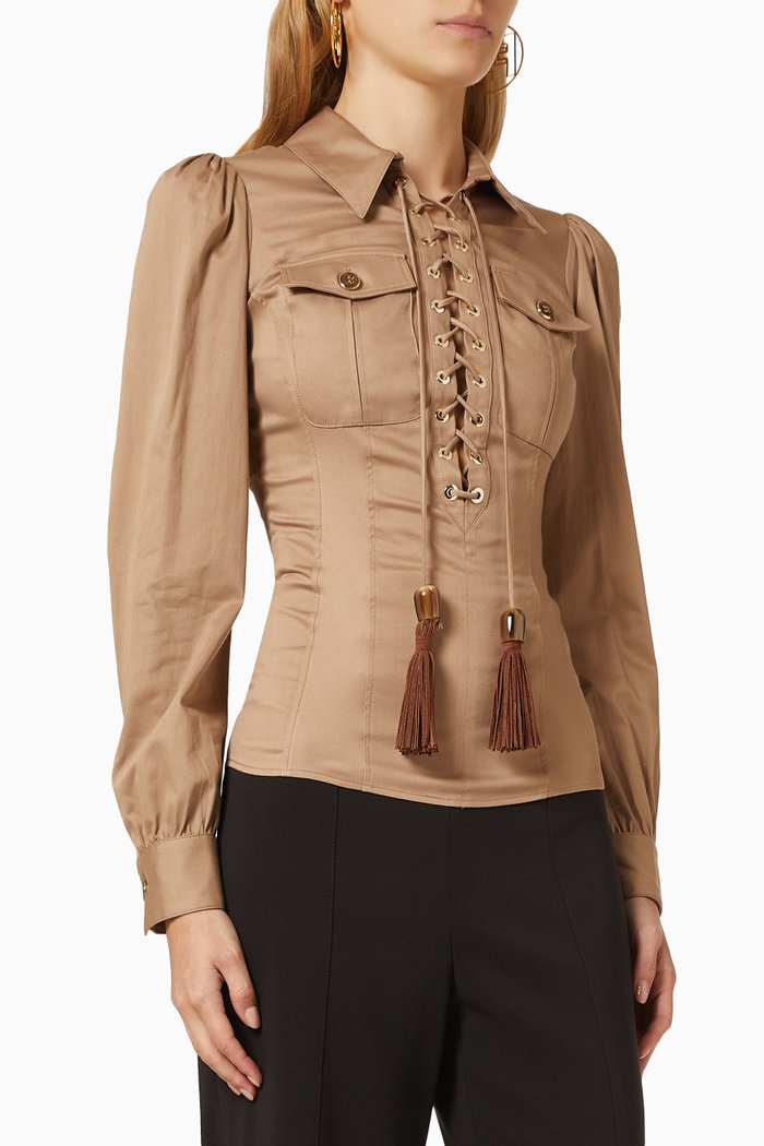 

Lace-up Shirt, Grey