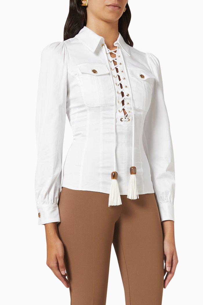

Lace-up Shirt, White