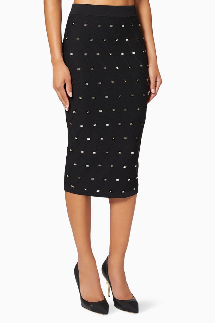 

Pencil Skirt in Viscose Knit, Black