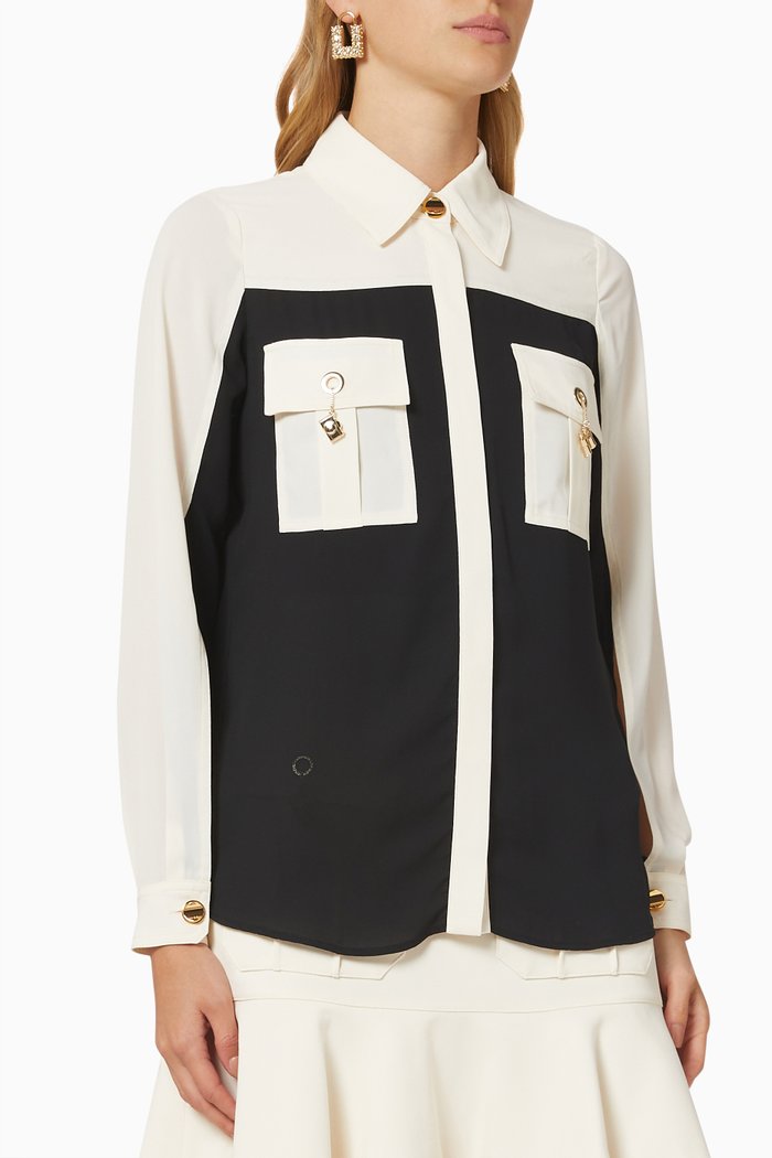 Safari Charm Shirt in Georgette, Multicolour