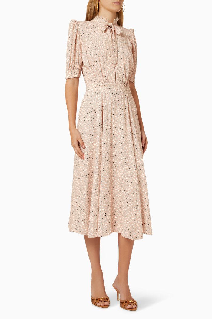 

Printed Shirt Dress, Brown