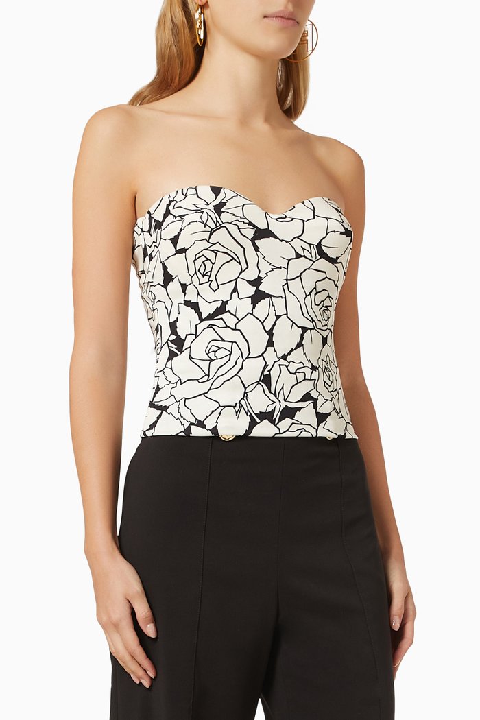 

Rose Print Bustier, Neutral