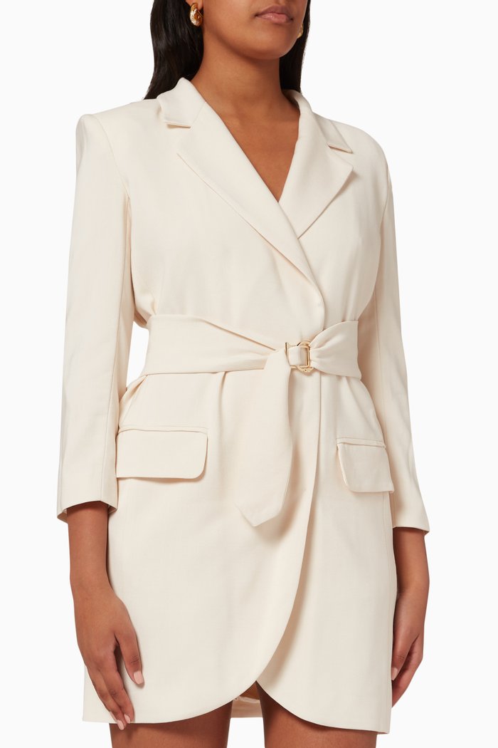 

Blazer Dress in Crepe, Neutral