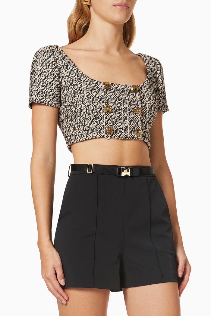 

Cropped Top in Tweed, Black