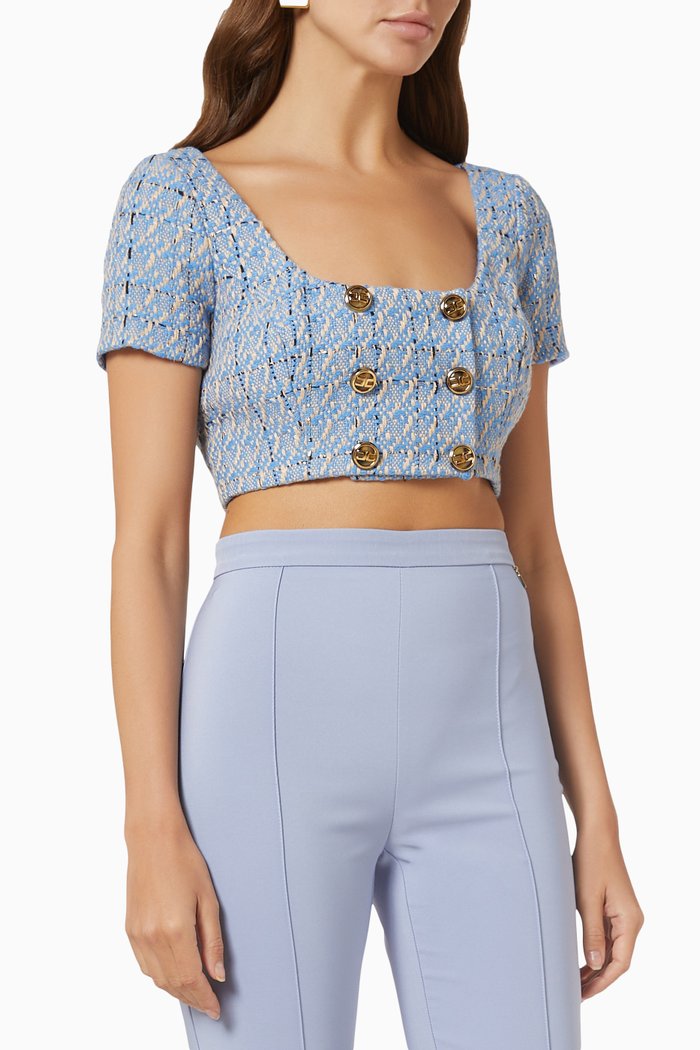 

Cropped Top in Tweed, Blue