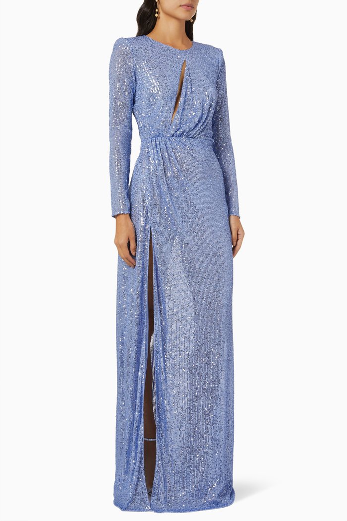 

Sequin Embellished Gown, Blue