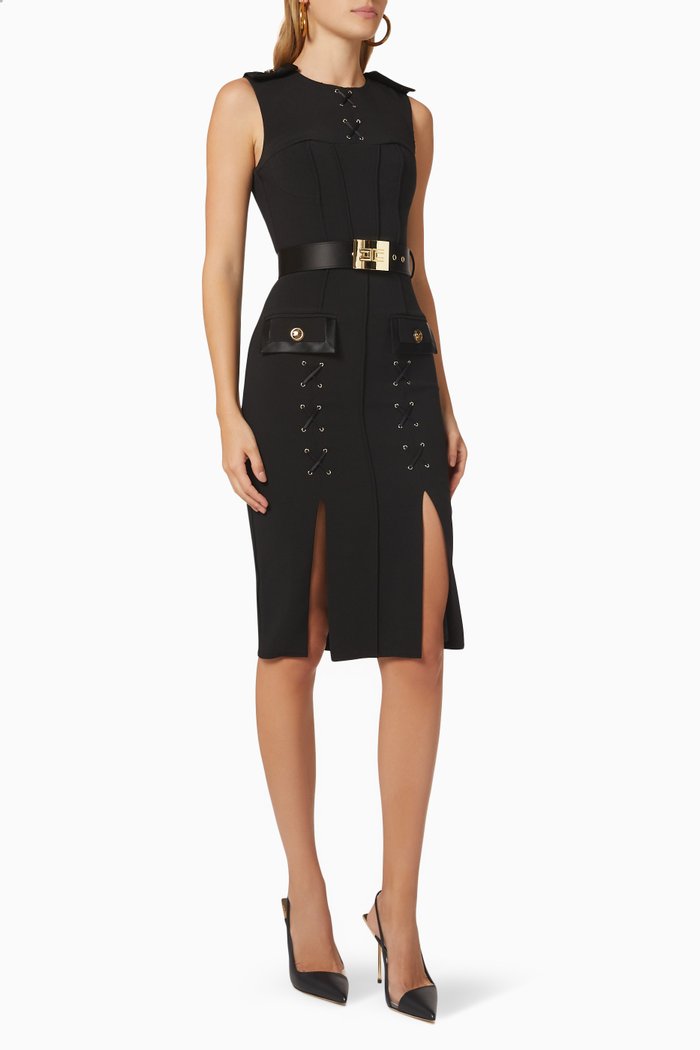

Midi Dress in Stretch Crêpe, Black