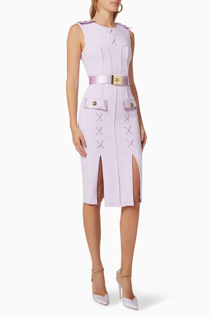 

Midi Dress in Stretch Crêpe, Purple