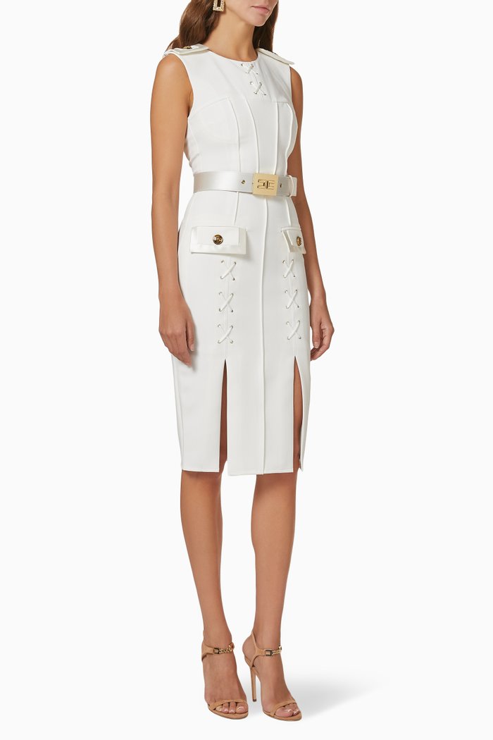 

Midi Dress in Stretch Crêpe, White