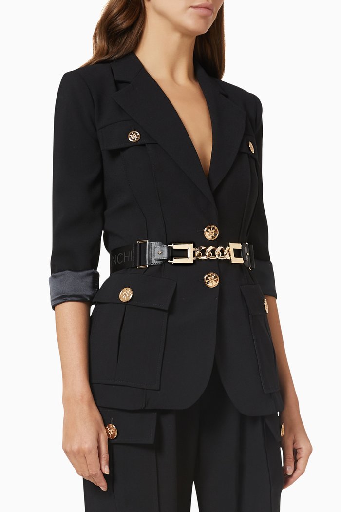 

Safari Jacket with Maxi Chain & Logo, Black