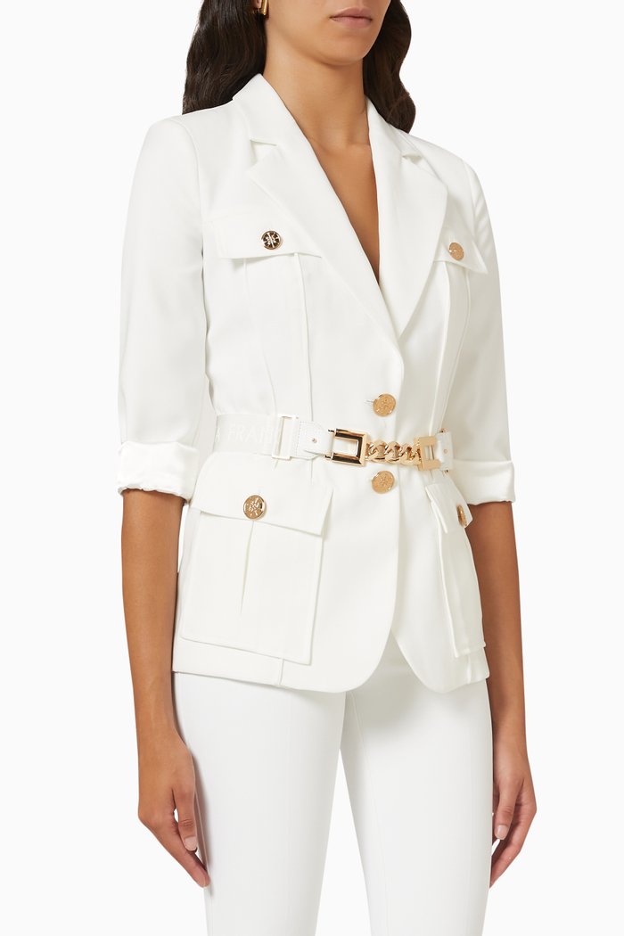 

Safari Jacket with Maxi Chain & Logo, White
